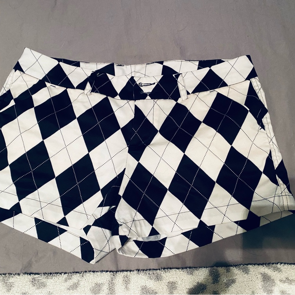 Black and White Argyle Loudmouth golf Shorts
